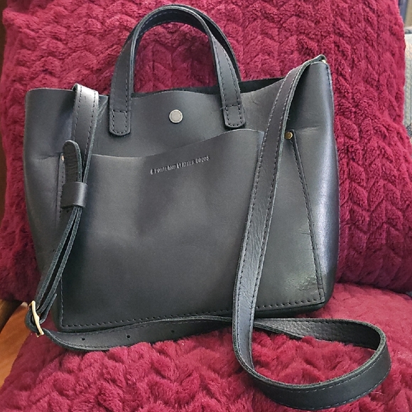 Portland Leather Handbags - Portland Leather Goods Black Mini EUC